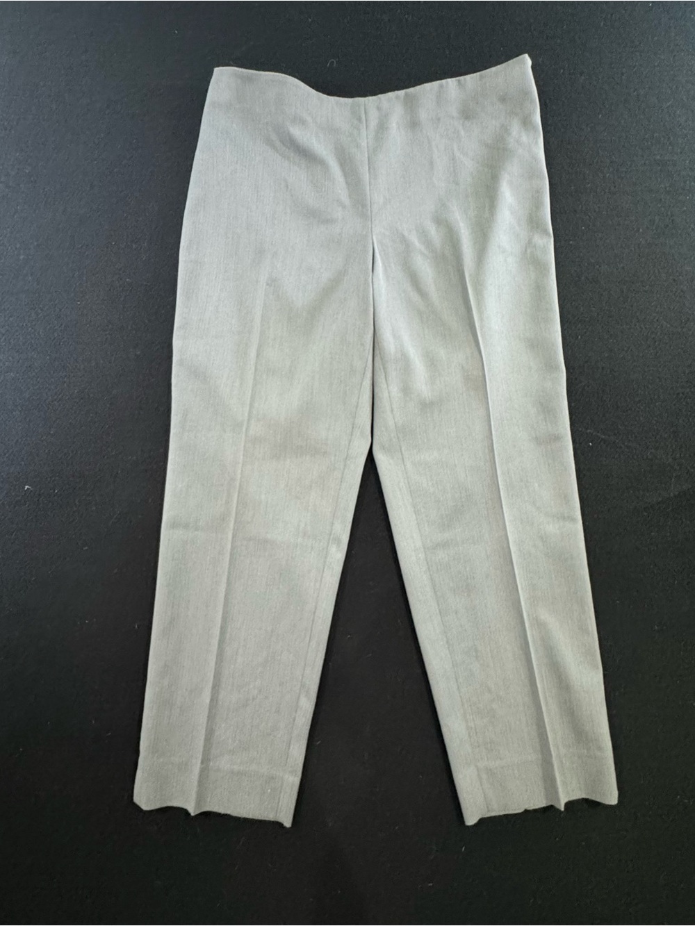 St. John Collection Gray Herringbone Straight-Leg Pants
